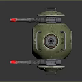 Green Spherical Mechanical Device With Number 06 Red Lights And Metal Structure