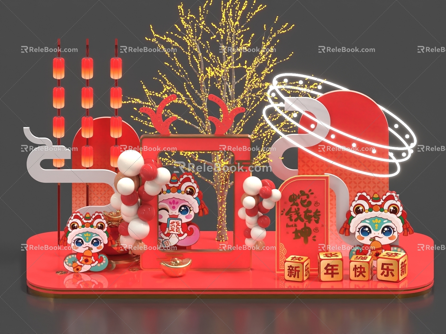 Year of the Snake Beauty Chen 2025 New Year Beauty Chen Spring Festival Beauty Chen Men Ying Tou New Year's Day Beauty Chen 3d model