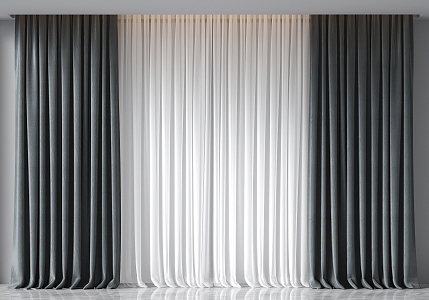 curtain gauze curtain 3d model