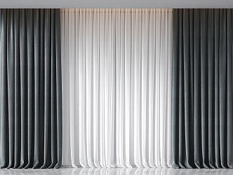 curtain gauze curtain 3d model