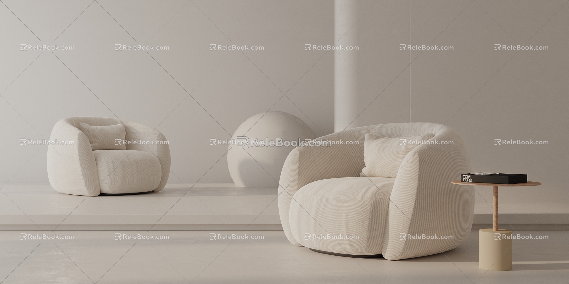 Modern Single Sofa Leisure Chair 3d model