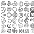 New Chinese-style openwork window component hardware 3d model