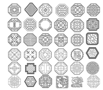 New Chinese-style openwork window component hardware 3d model