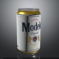 Modelo Imperial Lager Expended Beer Can With White Label Lion Crest And Golden Top Design