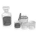 Beverage Serving Set Including Glass Bottle Ice Bucket And Drinking Glasses