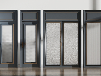 Jianou double-door single-door glass sliding door combination 3d model