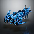 Detailed Blue Sci-Fi Spaceship Model With Futuristic Design And Intricate Structures 3d model