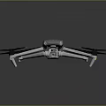 Gray Drone With Four Black Propellers And Front Camera Design