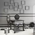 Jane European bedside table coffee table 3d model