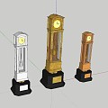 Modern Trophy Golden Pendulum Bell Award 3d model