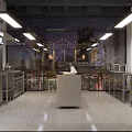 Chinese Restaurant Kitchen Interior With Lanterns Green Plants Dining Tables And Decorative Lights