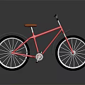 Stylish Red Bicycle With Brown Seat Black Fenders And White Rims