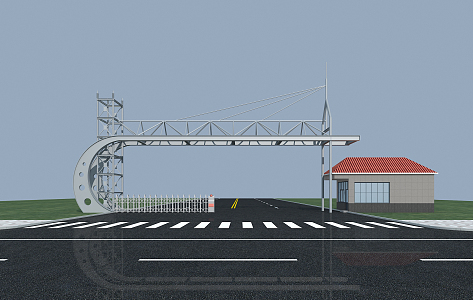 Modern Gate Factory Gate 3d model