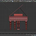 Elegant Wooden Piano With Open Lid Internal Structure And Pedals
