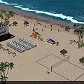 Beach Scene With Sunset Palm Trees Surfboards And BYD Signage
