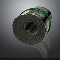 Rolled US Dollar Bills Secured With Green Rubber Bands On Dark Background