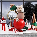 Christmas beauty Chen modern beauty Chen device Christmas photo clock shopping mall device snowman street lamp Christmas device 3d model