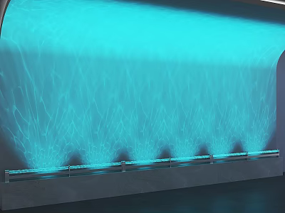 Elegant Blue Water Ripple Decorative Lights Projecting On Wall Surface 3d model