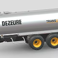 Silver Industrial Tanker Trailer By DEZEURE With Yellow Wheels And Metal Tank