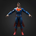 Superman 3D Character Model With Blue Costume Red Cape And S Symbol