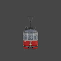 Vintage Red Tram With Manns Scotch Whisky Sign and Number 1432 Exterior