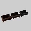 Comfortable Brown Checkered Woven Double Seater Sofa With Solid Wood Legs For Cozy Living Spaces