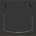 Elegant Golden Jewelry Accessory With Red Accents And Shiny Reflective Surface