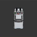 Vintage Silver Car With Gull Wing Doors And Roof Mounted Device Classic Design