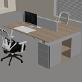 Modern Office Desk and Chair Staff Station Computer Desk and Chair 3d model