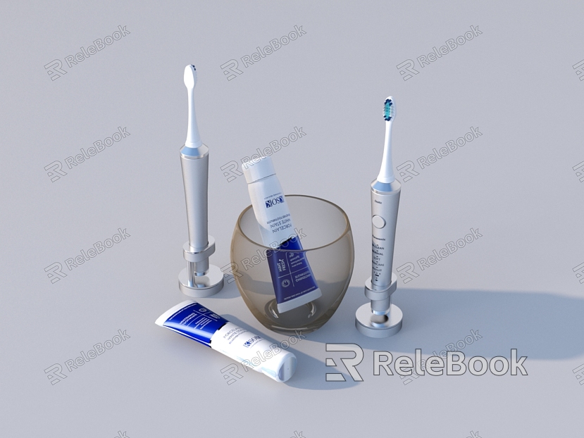 Toothbrush Toothpaste 3D Model model