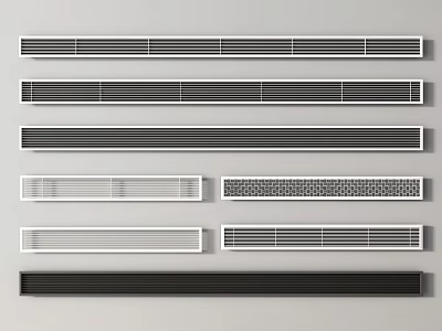 Various Types Of Air Conditioner Vents With Modern Design For Home Interior 3d model