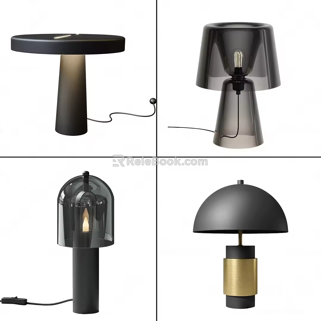 Modern table lamp combination 3d model
