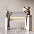 Modern sculpture humanoid decorative ornaments 3d model