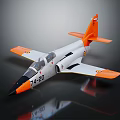 White and Orange Passenger Plane Model Featuring Cockpit Design 74 30 and Reflection 3d model