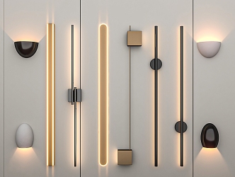 Modern wall lamp metal wall lamp bedside wall lamp long strip wall lamp reading lamp 3d model