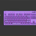 Purple Mechanical Keyboard With Backlit RGB Lighting And Sleek Modern Design