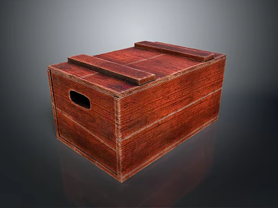 Natural Wooden Storage Box With Handles For Household Storage And Organization 3d model