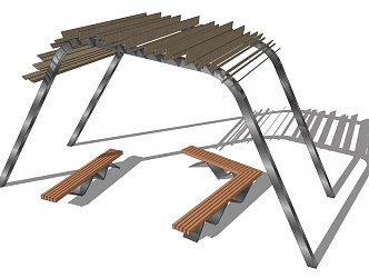 Modern gallery structure 3d model