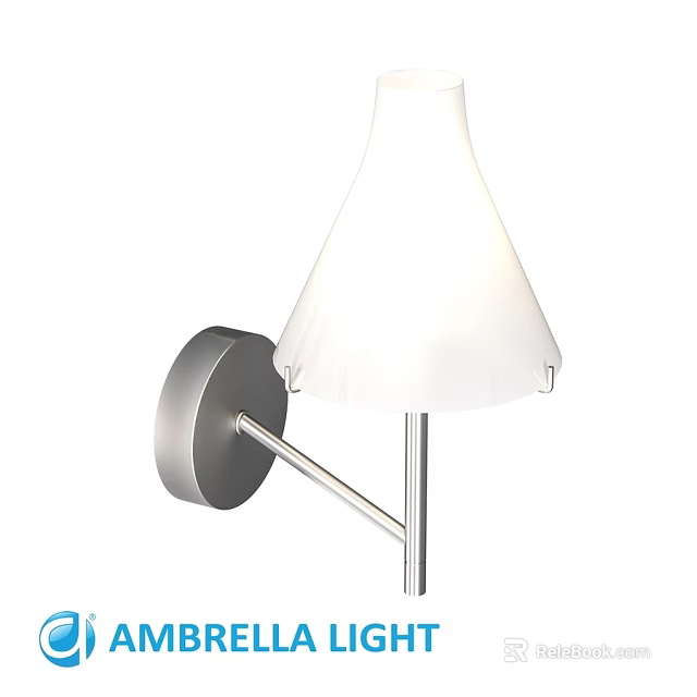 Modern Minimalist Wall Lamp With White Shade And Metal Bracket Design 3d model 