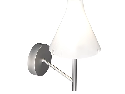 Modern Minimalist Wall Lamp With White Shade And Metal Bracket Design 3d model
