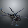 Detailed Utility Helicopter Model With Rotor Blades Cockpit And Landing Gear