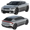 Silver KIA Car Front And Rear Views
