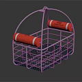 Industrial Metal Equipment Storage Rack With Red Cylindrical Containers And White Labels