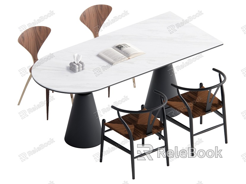 Dining table and chair combination model