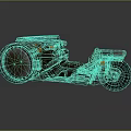 Futuristic Metallic Silver Motorcycle With Large Wheels Number 13 And Sleek Design