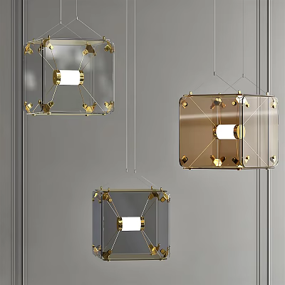 Light Luxury Chandelier Cube Glass Chandelier 3d model Light Luxury Chandelier Cube Glass Chandelier 3d model