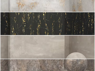 Gray Gold Marble Texture Wall Component With Intricate Patterns And Details 3d model