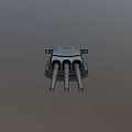 Triple Barrel Naval Gun Military Weapon With Metal Structure And Markings