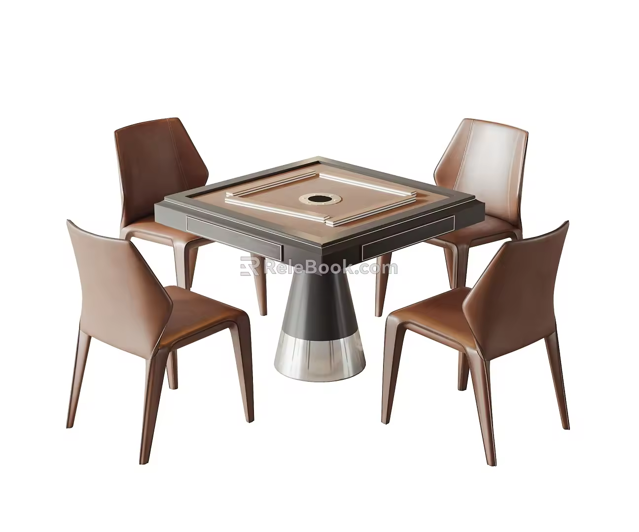 Modern Mahjong Table and Chair 3d model
