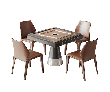 Modern Mahjong Table and Chair 3d model